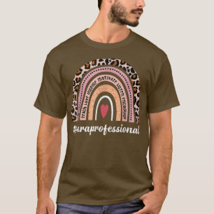 Paraprofessional Life Boho Leopard Rainbow Back To T-Shirt