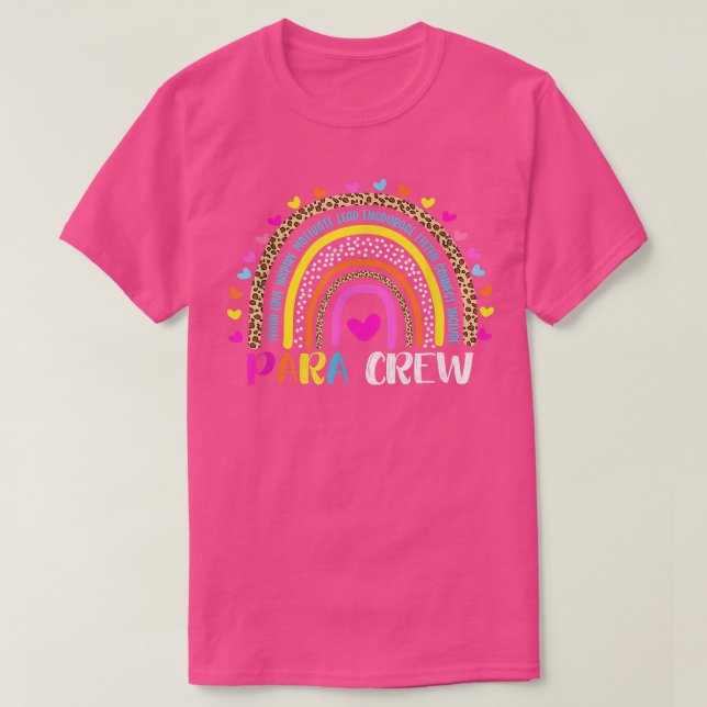 Paraprofessional Life Boho Leopard Rainbow Back To T-Shirt (Design Front)