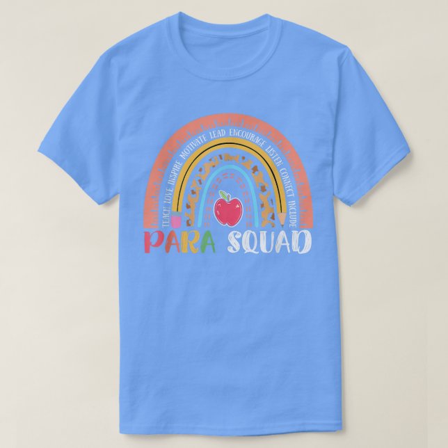 Paraprofessional Para Squad Teacher Crew Boho Rain T-Shirt (Design Front)