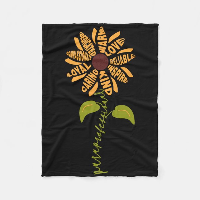 Paraprofessional Para Sunflower Teacher Back To Sc Fleece Blanket (Front)