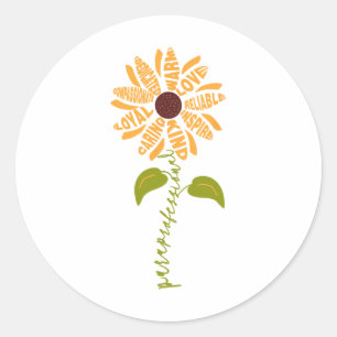Paraprofessional Para Sunflower Teacher Ck To Scho Classic Round Sticker