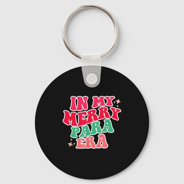 Paraprofessional Shirt, In My Para Era, Christmas  Key Ring (Front)