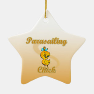 Parasailing Chick Ceramic Tree Decoration