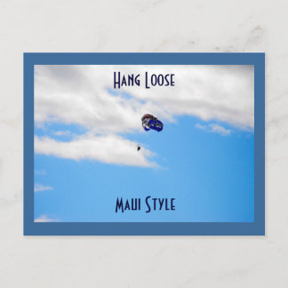 Parasailing in Lahaina, Maui Hawaii Postcard