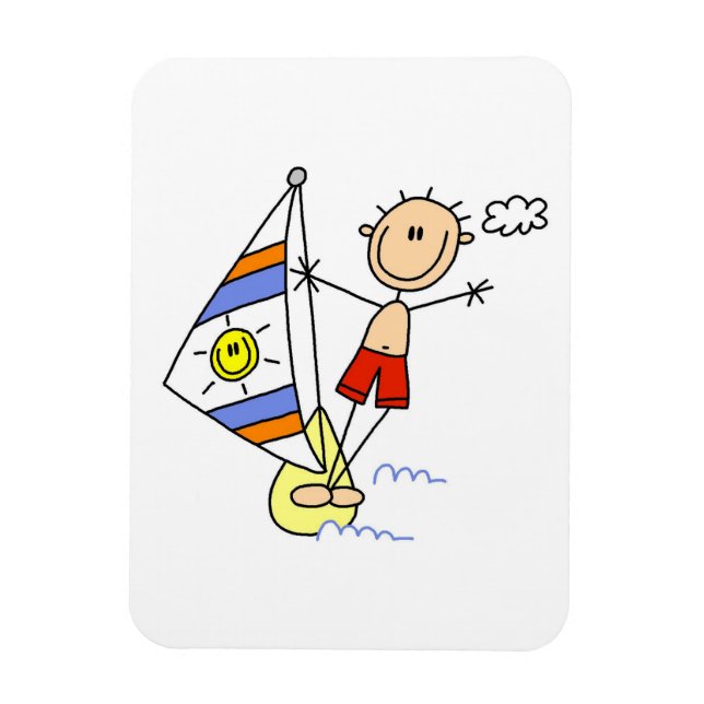 Parasailing Stick Figure Magnet (Vertical)