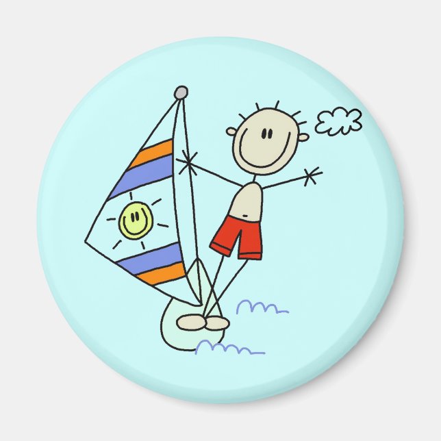 Parasailing Stick Figure Magnet (Front)