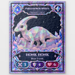 Parasaurolophus Dinosaur, Rainbow Foil Art Jigsaw Puzzle