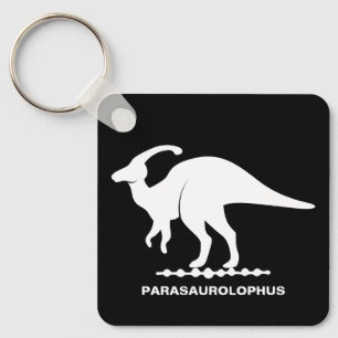 Parasaurolophus Dinosaur Silhouette Keychain