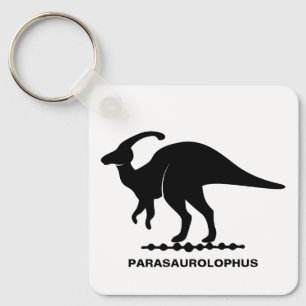 Parasaurolophus Dinosaur Silhouette Keychain