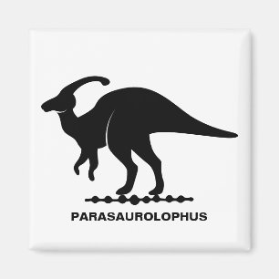 Parasaurolophus Dinosaur Silhouette Magnet