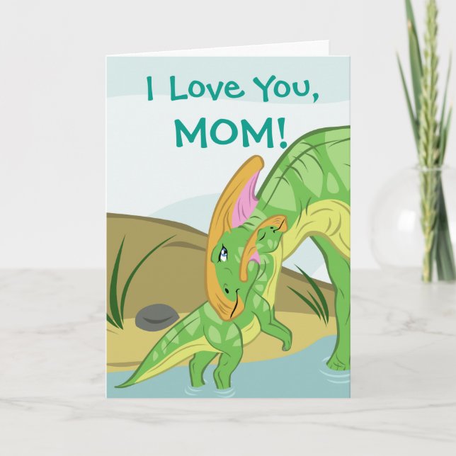 Parasaurolophus Mum and Baby Card (Front)