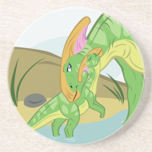 Parasaurolophus Mum and Baby Coaster