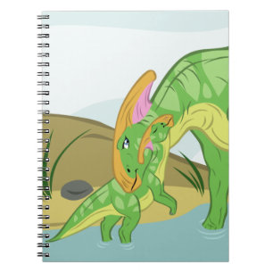 Parasaurolophus Mum and Baby Spiral Notebook
