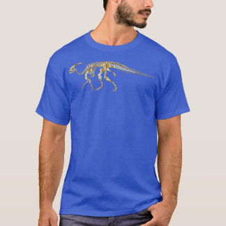 Parasaurolophus Skeleton Solid Gold Dinosaur Desig T-Shirt