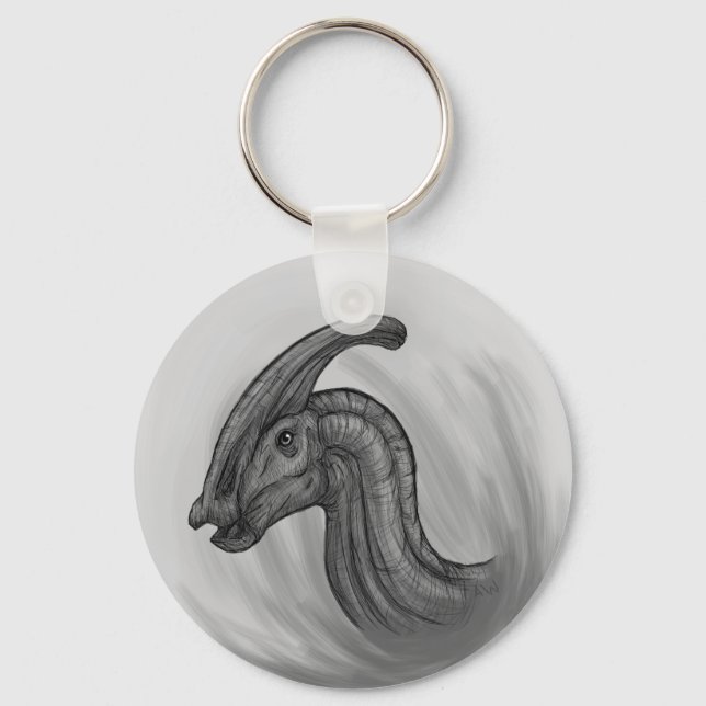 Parasaurolophus Sketch Key Ring (Front)