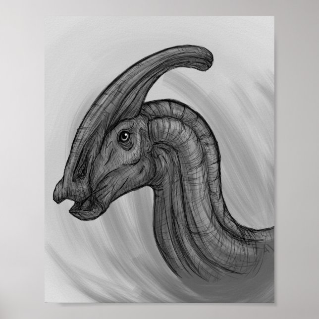 Parasaurolophus Sketch Poster (Front)
