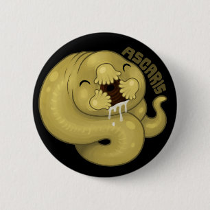 PARASITES: Ascaris 6 Cm Round Badge