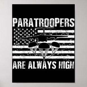 Paratrooper American Flag Us Army Soldier Veterans Poster