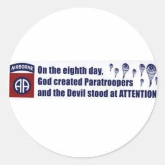 paratrooper FUNNY Classic Round Sticker
