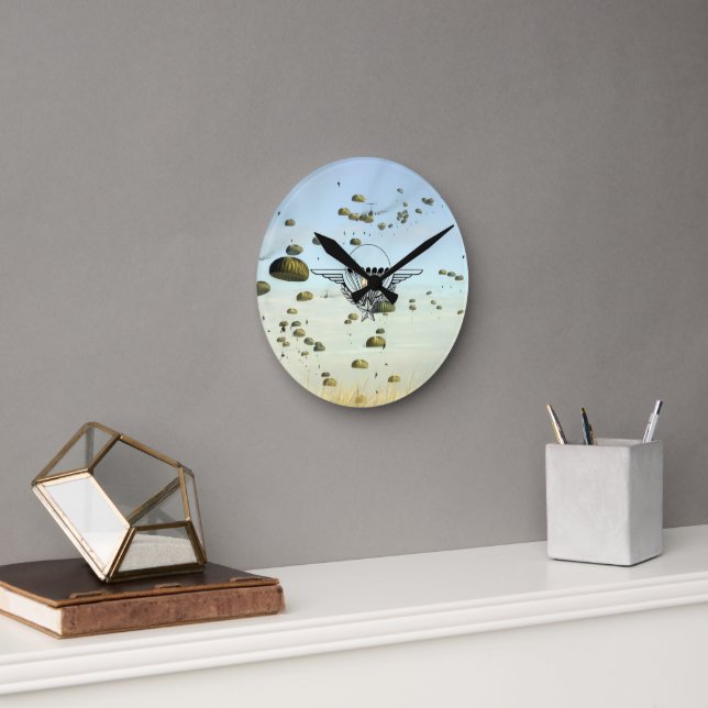 Paratrooper Watch – Gift idea for enthusiasts Round Clock (Office)