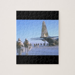 Paratroopers boarding C-130_Military Aircraft Jigsaw Puzzle