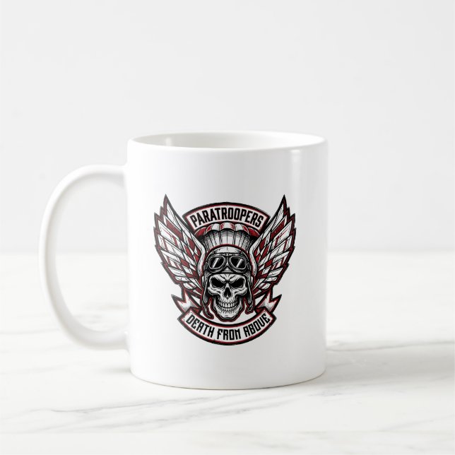 Paratroopers Skull & Wings Airborne Coffee Mug (Left)