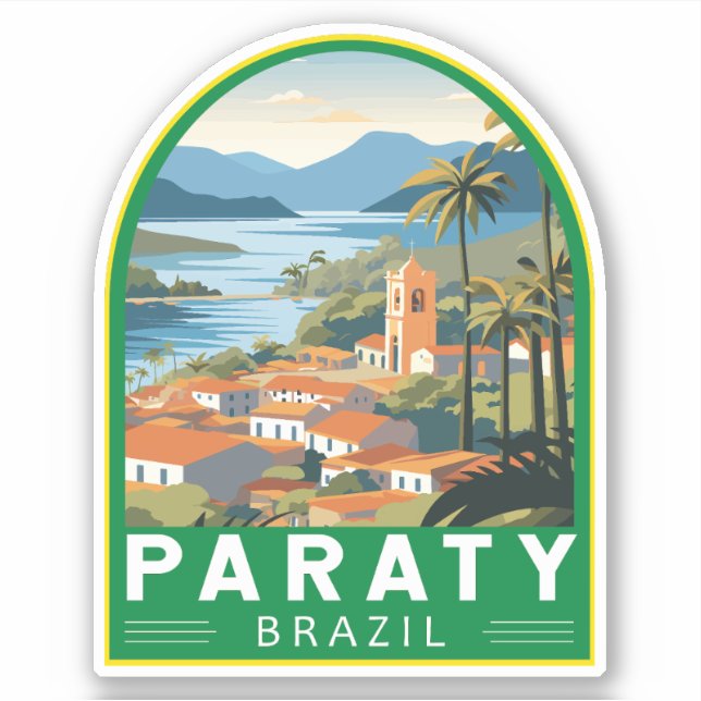Paraty Brazil Travel Art Vintage (Front)