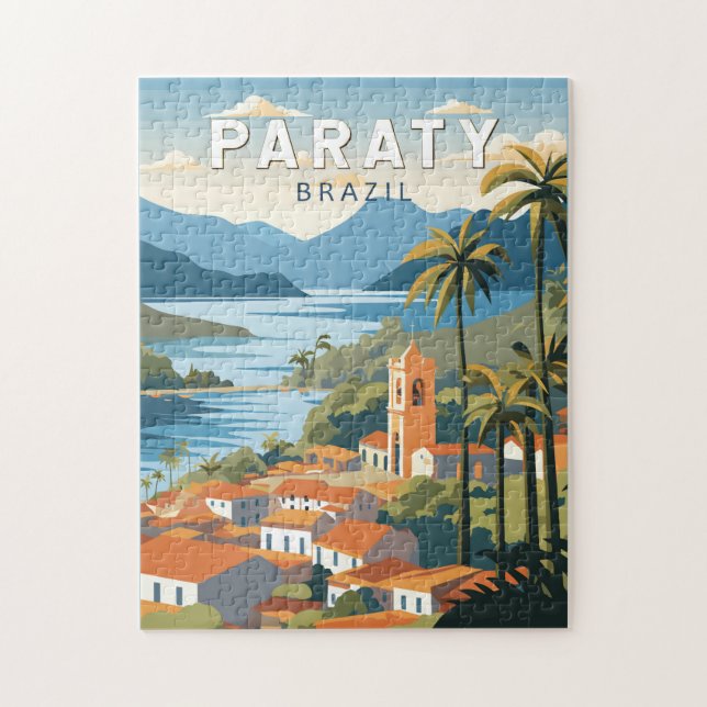 Paraty Brazil Travel Art Vintage Jigsaw Puzzle (Vertical)