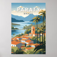 Paraty Brazil Travel Art Vintage