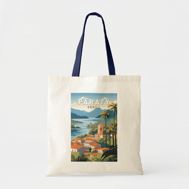 Paraty Brazil Travel Art Vintage Tote Bag (Front)