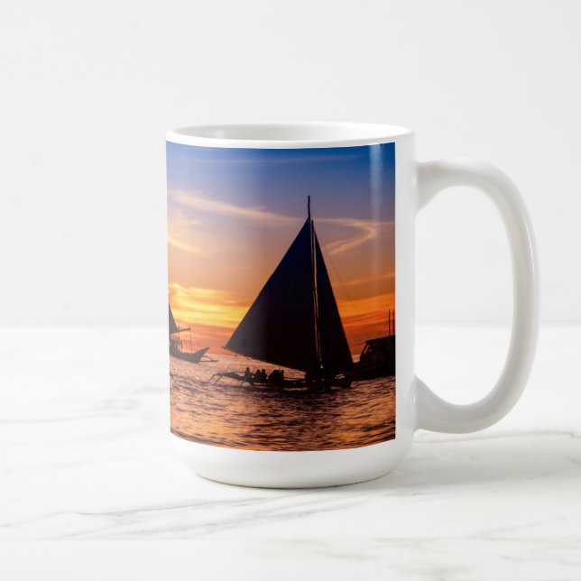 Paraw Sailing At Sunset |Phillipines Coffee Mug (Right)