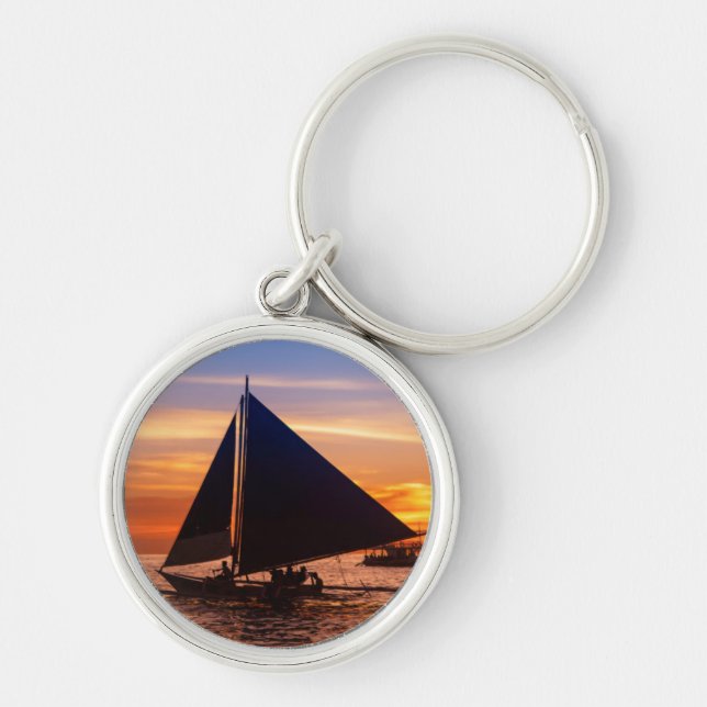 Paraw Sailing At Sunset |Phillipines Key Ring (Front)
