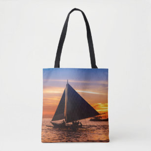 Paraw Sailing At Sunset Phillipines Tote Bag