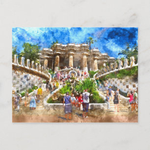Parc Guell in Barcelona Spain Postcard