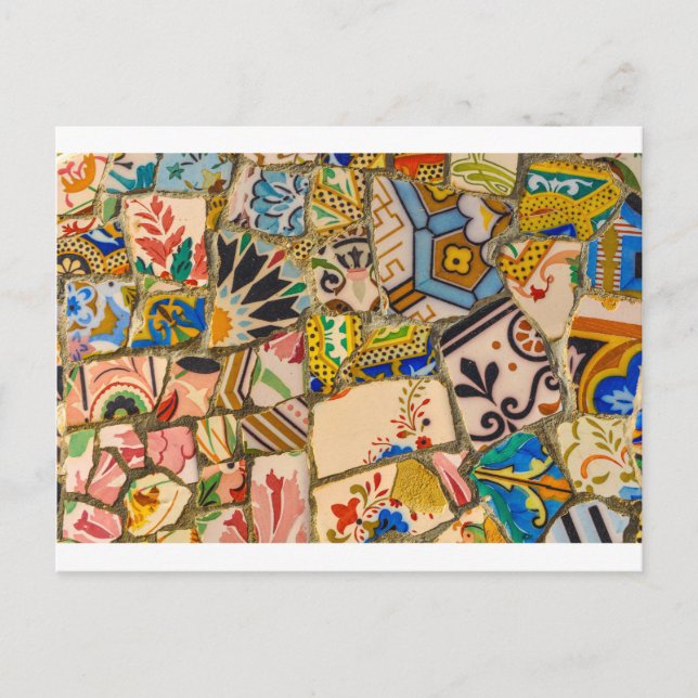 Parc Guell Tiles in Barcelona Spain Postcard (Front)