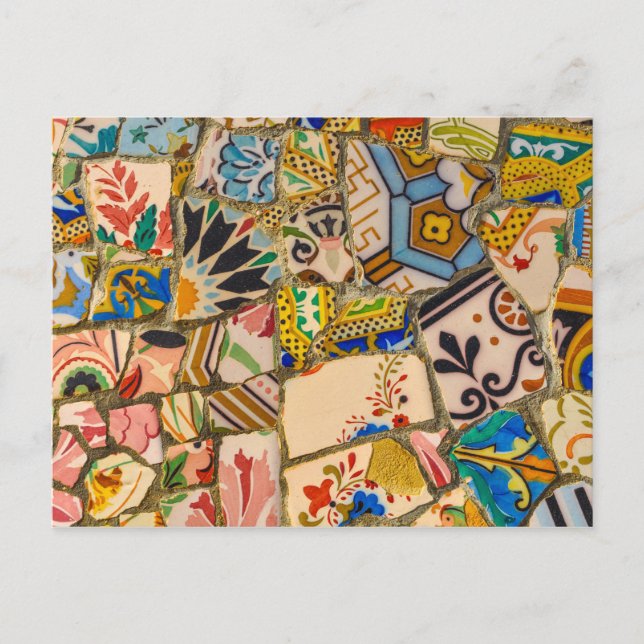 Parc Guell Tiles in Barcelona Spain Postcard (Front)