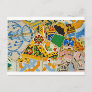 Parc Guell Yellow Ceramic Tiles in Barcelona Spain Postcard