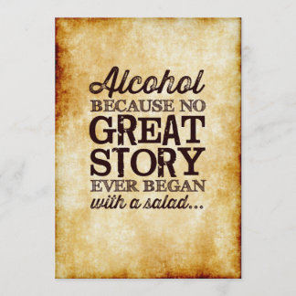 Parchment 5x7 Table Sign Alcohol Because Invitation