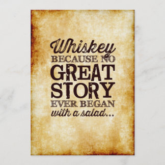 Parchment 5x7 Table Sign Whiskey Because Invitation