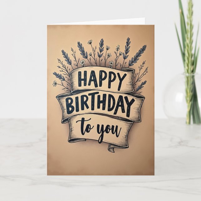 Parchment Birthday Card (Front)
