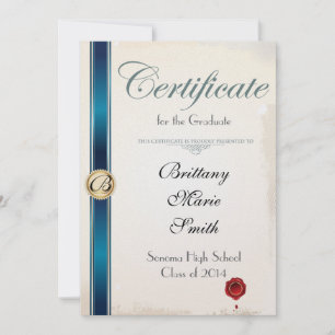 Parchment Certificate Graduation Invitation