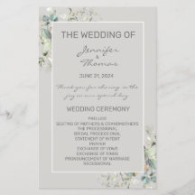 Parchment Color & Green Leaves Fan Program