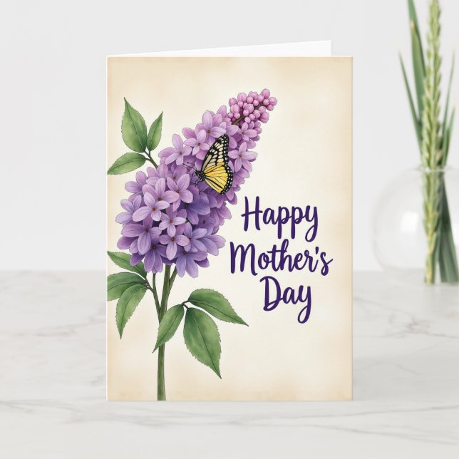 Parchment Floral Insect Card (Front)