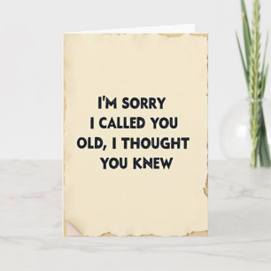 Parchment Humour Birthday Card