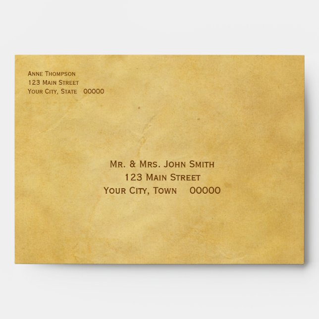 Parchment-Look, Autumn Tree Envelope (Front)