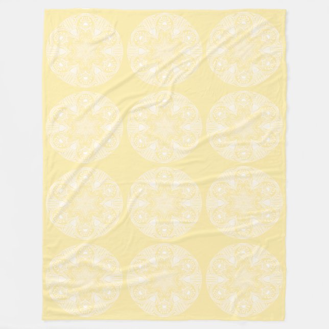 Parchment Mandala Fleece Blanket (Front)