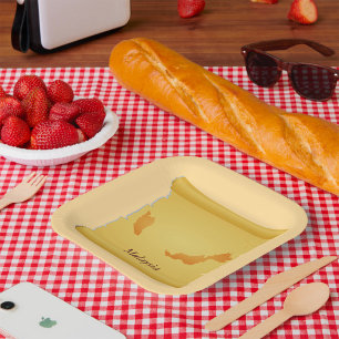 Parchment Of Malaysia Paper Plate