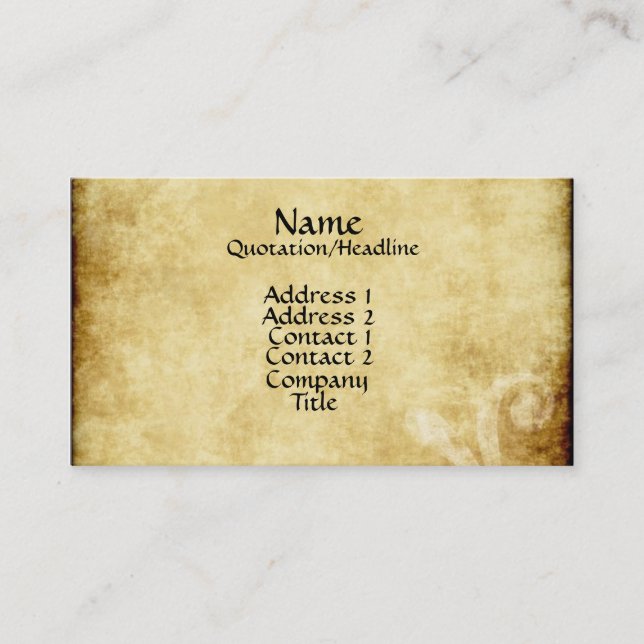 Parchment Paper Business Card (Front)