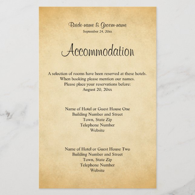 Parchment Pattern Design Wedding (Front)