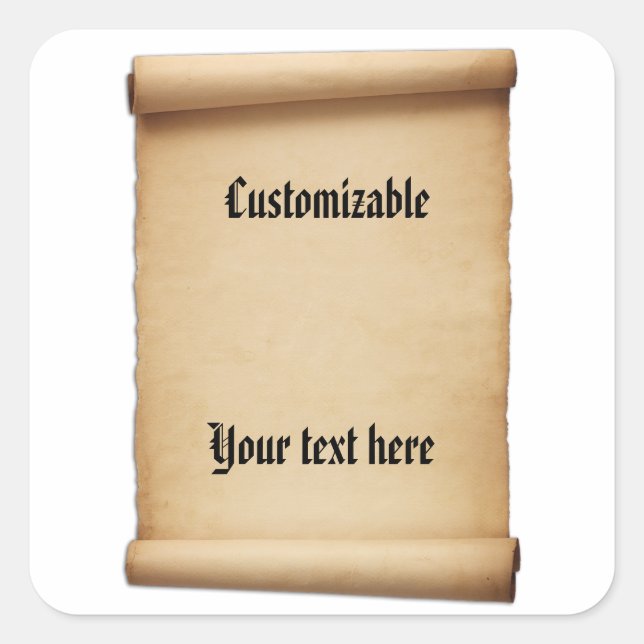 Parchment Proclamation Scroll Square Sticker (Front)